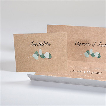 Faire-part mariage eucalyptus pochette - Intérieur du faire-part