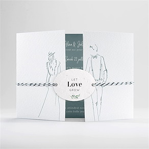 Faire-part mariage so let love grow ensemensé