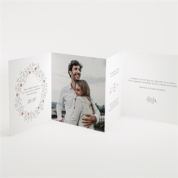 Faire-part mariage gravure accordéon - Intérieur du faire-part