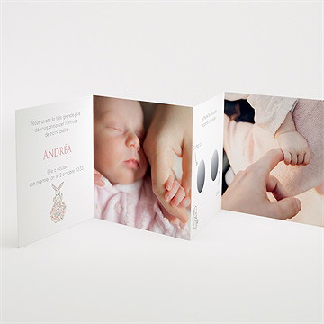 Faire-part naissance poésie aimantée accordéon - Intérieur du faire-part