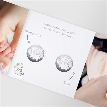 Faire-part naissance poésie aimantée accordéon - Détail du faire-part