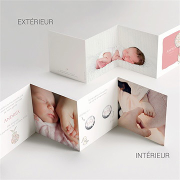 Faire-part naissance poésie aimantée accordéon - Vue d'ensemble