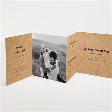 Faire-part mariage amour ! accordéon - Intérieur du faire-part