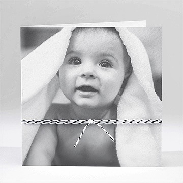 Faire-part naissance notre coeur carré plié