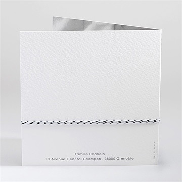 Faire-part naissance notre coeur carré plié - Dos du faire-part