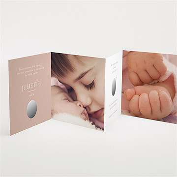 Faire-part naissance follement accordéon - Intérieur du faire-part non gratté