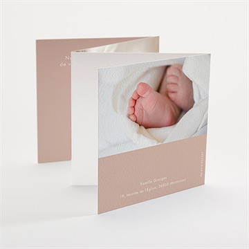 Faire-part naissance follement accordéon - Dos du faire-part
