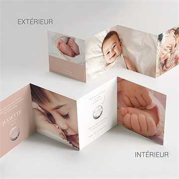 Faire-part naissance follement accordéon - Vue d'ensemble