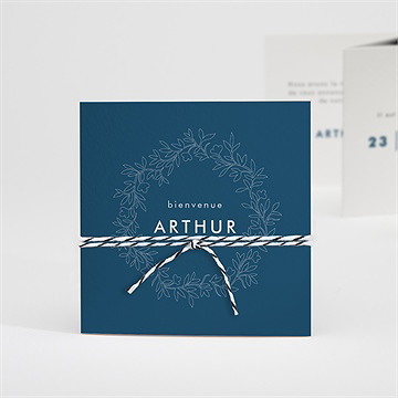 Faire-part naissance couronne en relief accordéon