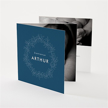 Faire-part naissance couronne en relief accordéon - Devant du faire-part