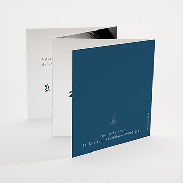 Faire-part naissance couronne en relief accordéon - Dos du faire-part