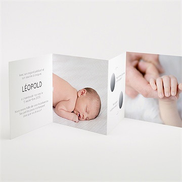 Faire-part naissance tendre silhouette accordéon - Intérieur du faire-part