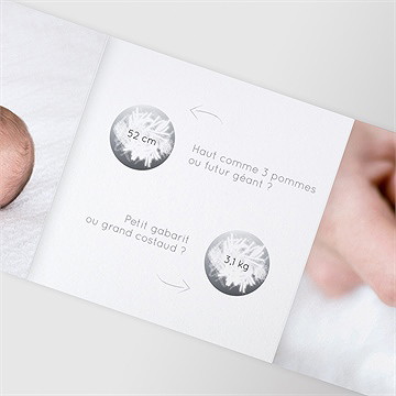 Faire-part naissance tendre silhouette accordéon - Détail du faire-part