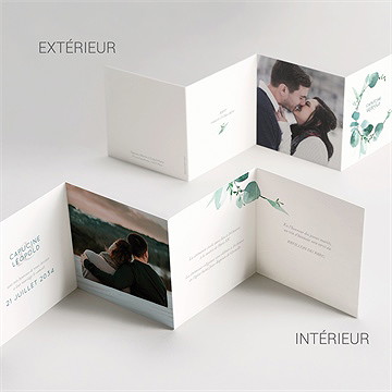 Faire-part mariage grande esquisse accordéon - Vue d'ensemble
