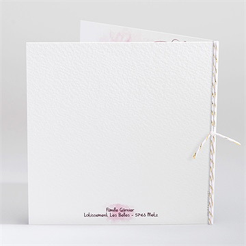 Faire-part naissance joli conte carré plié - Dos du faire-part