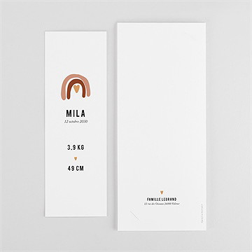 Faire-part naissance arc en ciel photomaton - Dos du faire-part