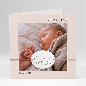 Faire-part naissance tendre cadre ensemencé