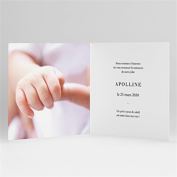 Faire-part naissance tendre cadre ensemencé - Intérieur du faire-part