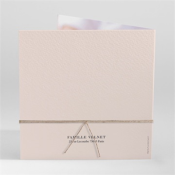 Faire-part naissance tendre cadre ensemencé - Dos du faire-part