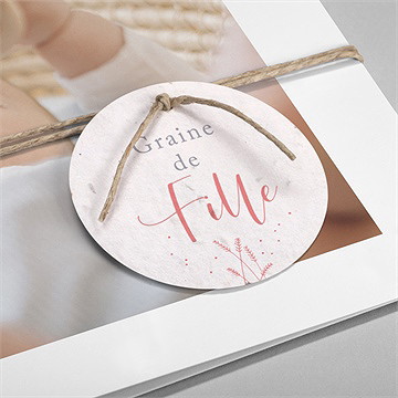 Faire-part naissance be happy ensemencé - Détail du faire-part