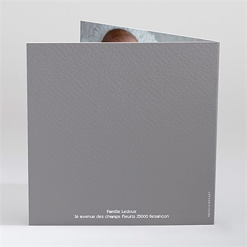 Faire-part naissance nature et pastel photo plié - Dos du faire-part