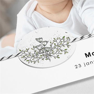 Faire-part naissance absolu moderne ensemencé - Détail du faire-part