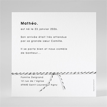 Faire-part naissance absolu moderne ensemencé - Dos du faire-part
