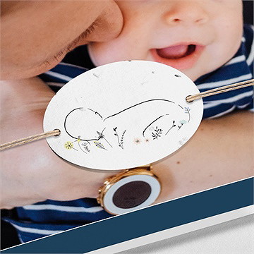 Faire-part naissance intime ensemencé - Détail du faire-part