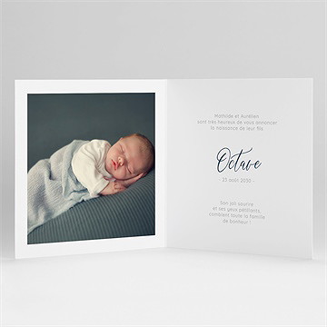 Faire-part naissance intime ensemencé - Intérieur du faire-part