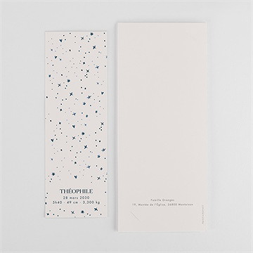 Faire-part naissance petit astre photomaton - Dos du faire-part