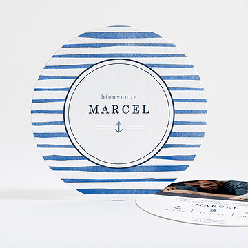 Faire-part naissance notre petit marin rond