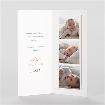 Faire-part naissance joli petit mobile photomaton - Intérieur du faire-part