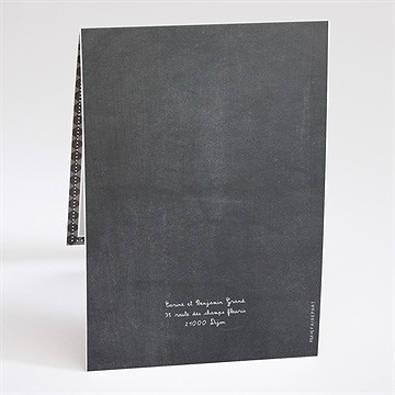 Faire-part naissance tout en ardoise pli décalé - Dos du faire-part