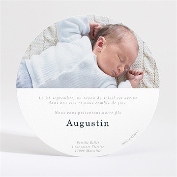 Faire-part naissance douce empreinte dorure - Dos du faire-part