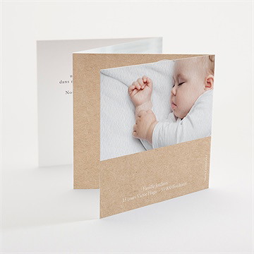 Faire-part naissance petite merveille accordéon - Dos du faire-part