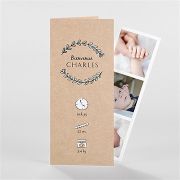 Faire-part naissance petite merveille photomaton