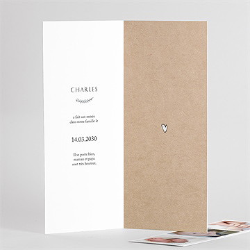 Faire-part naissance petite merveille photomaton - Intérieur du faire-part