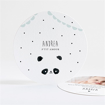 Faire-part naissance mon joli panda rond