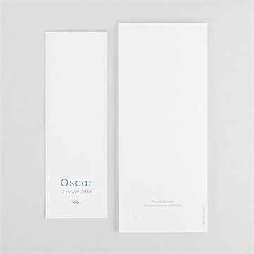 Faire-part naissance elégante symétrie photomaton - Dos du faire-part