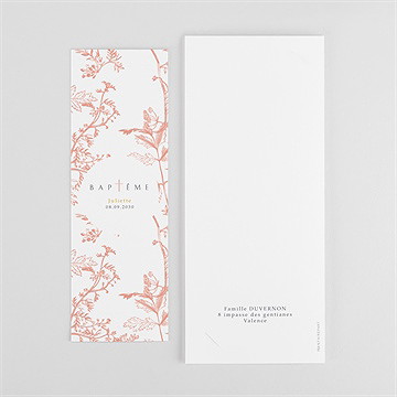 Faire-part de baptême gravure rosée photomaton - Dos du faire-part