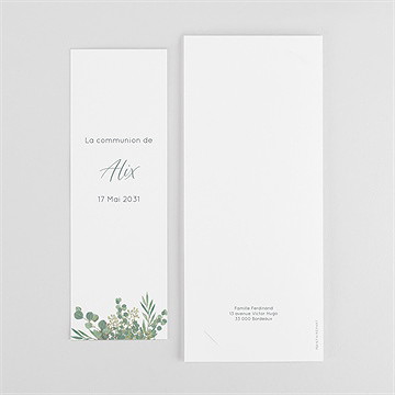 Faire-part communion en grâce photomaton - Dos du faire-part