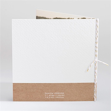 Faire-part de baptême pele mele photo original plié - Dos du faire-part