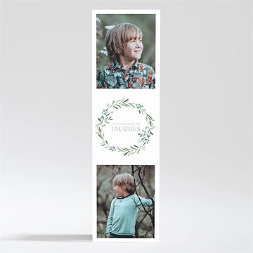 Faire-part communion végétal et couronne magnet - Mise en situation