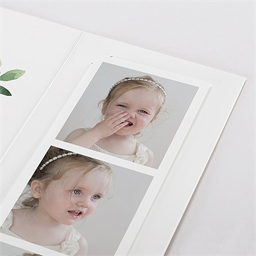 Faire-part de baptême kraft végétal photomaton - Détail du faire-part