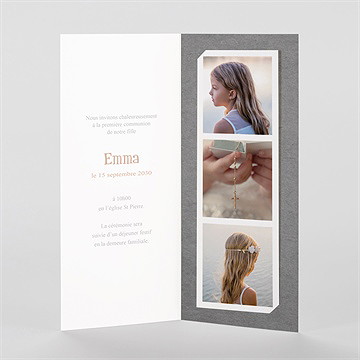 Faire-part communion communion symboles photomaton - Intérieur du faire-part