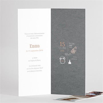 Faire-part communion communion symboles photomaton - Intérieur du faire-part