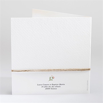 Faire-part mariage joie champetre - Dos du faire-part