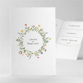 Faire-part mariage joie champetre pocketfold