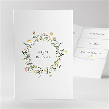 Faire-part mariage joie champetre pocketfold