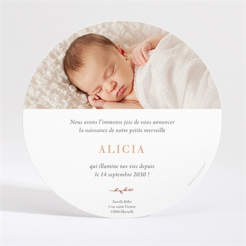 Faire-part naissance brin d'or dorure - Dos du faire-part